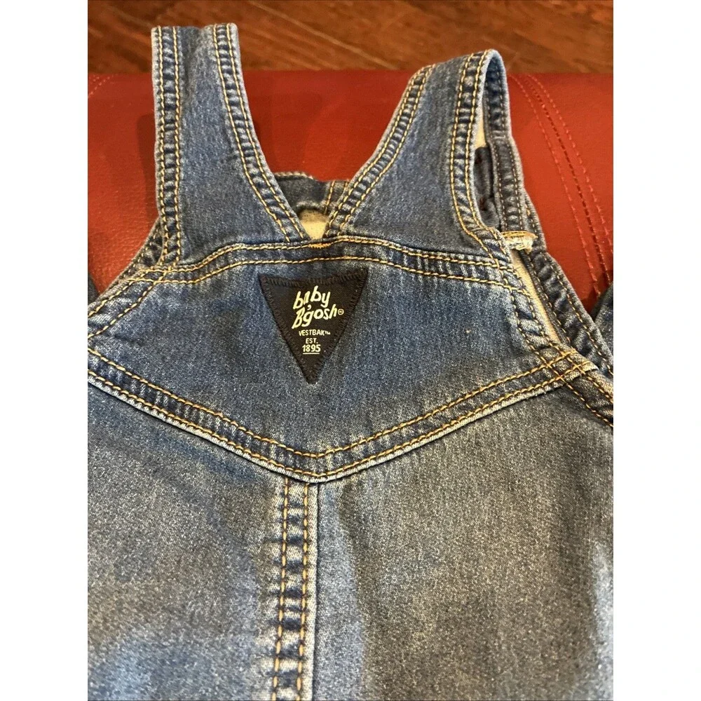 OshKosh baby B'gosh Overalls 24M Blue Denim Vestbak Classic Square Logo Bib